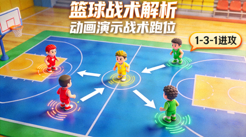 篮球战术解析视频缩略图 - 动画演示战术跑位
